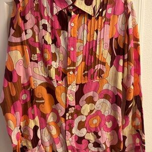 D&G Pink, Orange, tan and brown Patterned Shirt
